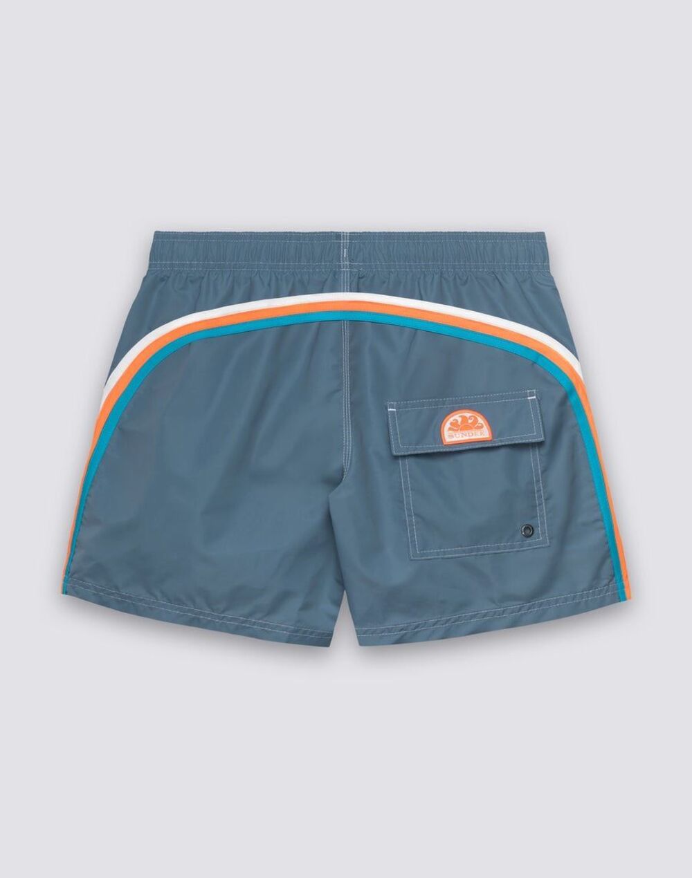 Sundek Men’s Rainbow Stripe Swim Trunks Aviation Blue Large NWT $129 MSRP NEW